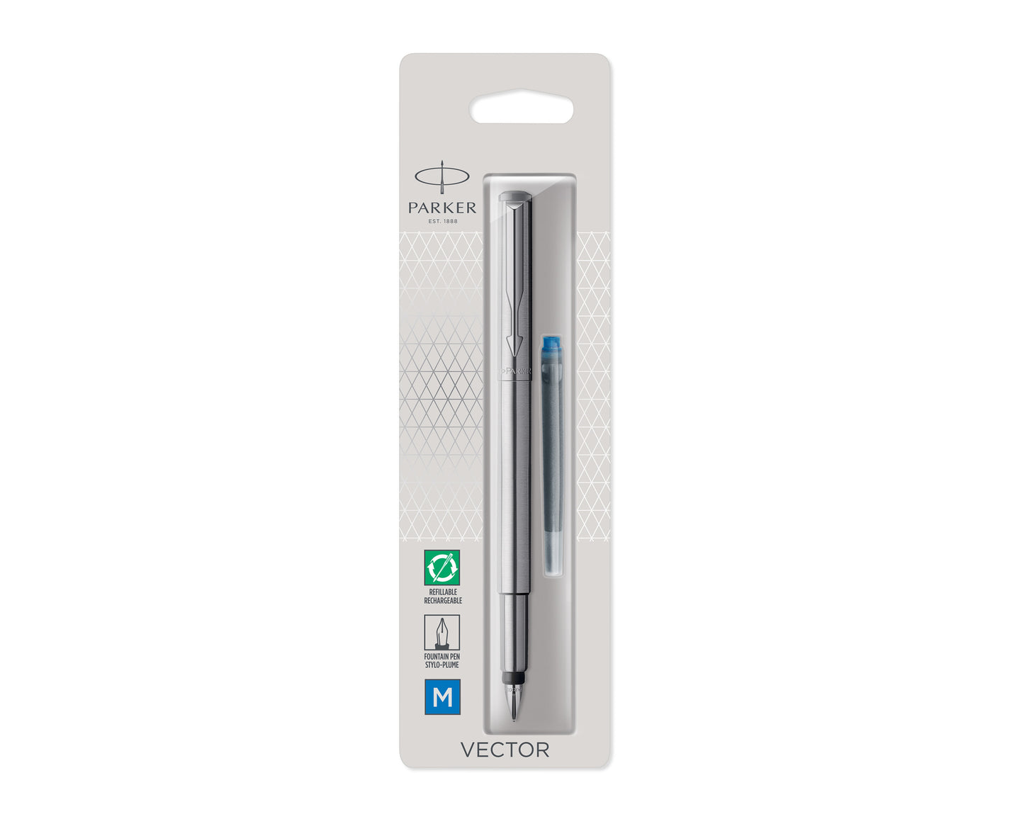 Parker Vector Stainless Steel CT FP Medium Nib Fountain Pen