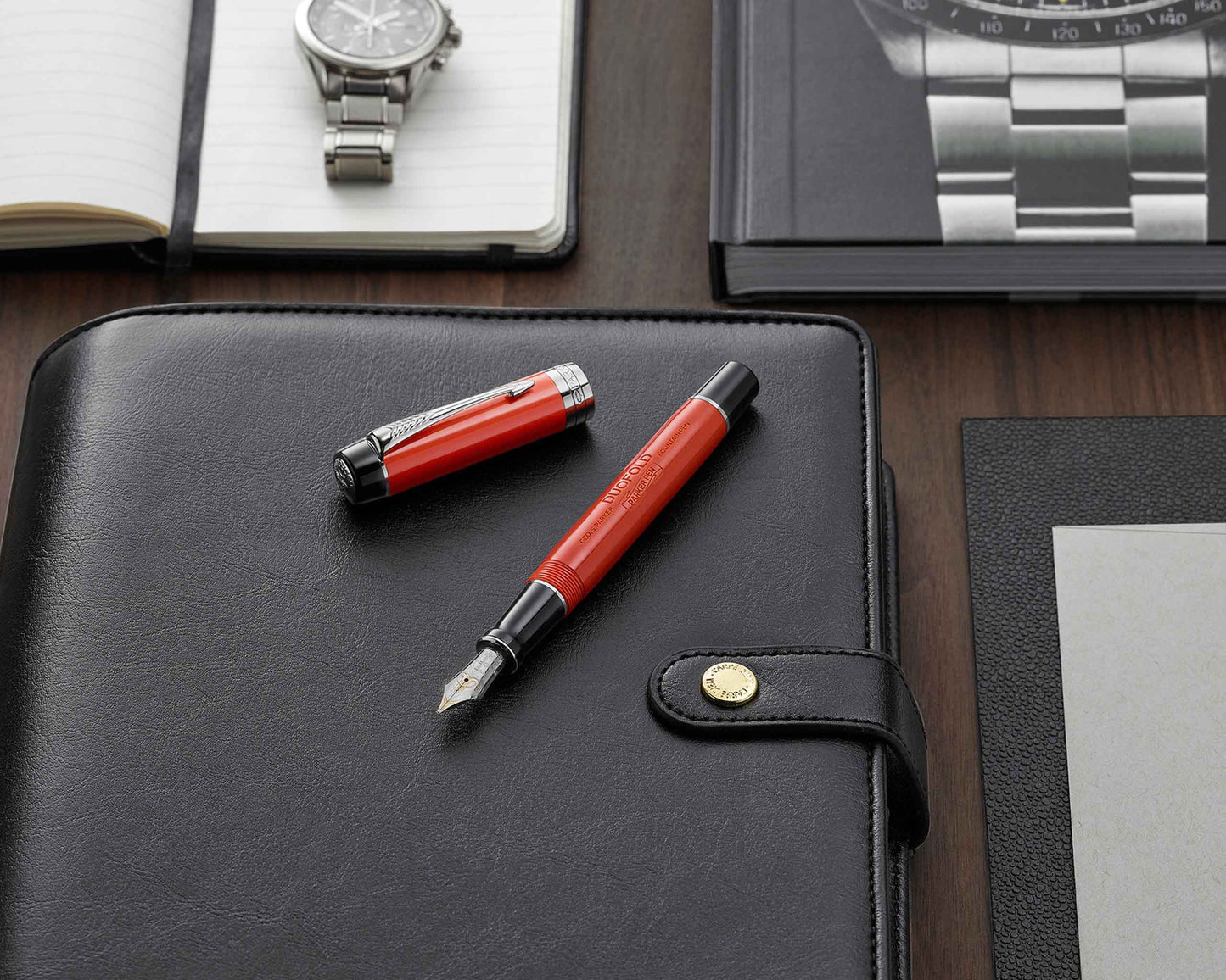 Parker Duofold Classic Big Red CT Vintage Fountain Pen - 18k Gold nib