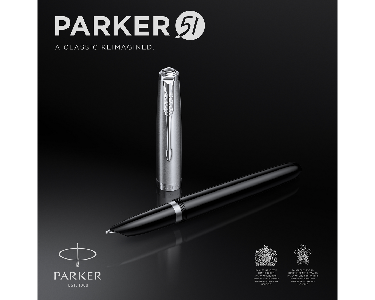 Parker 51 Black Acrylic CT Fountain Pen - Fine nib