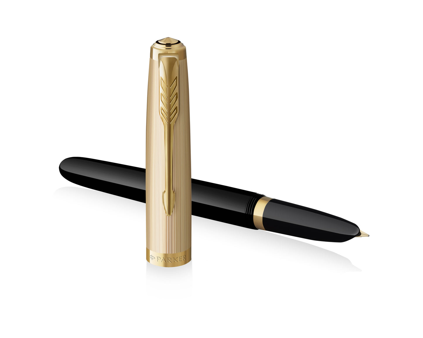 Parker 51 Deluxe Black Acrylic & Metal GT Fountain Pen - 18k Gold Fine