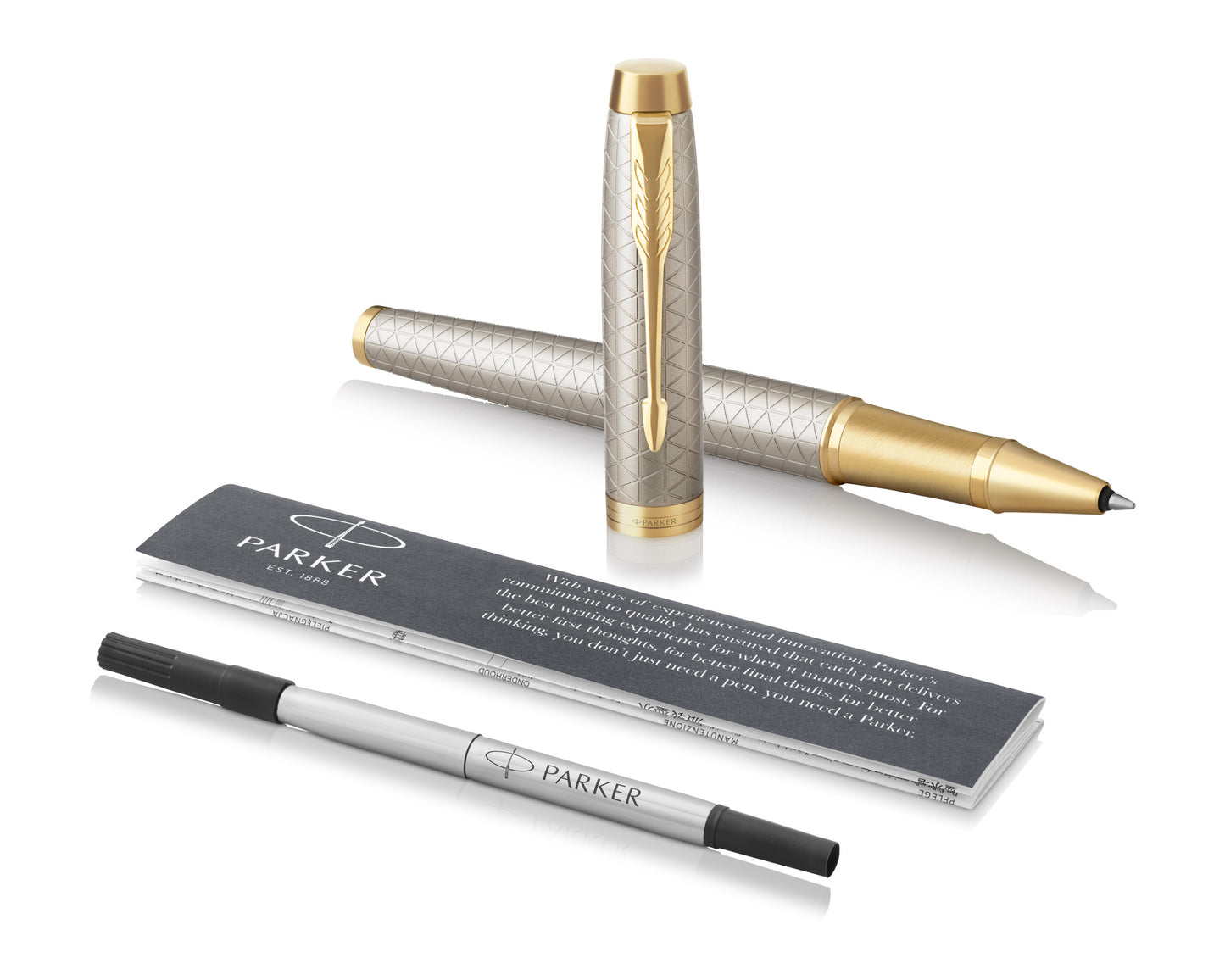 Parker IM Premium Warm Silver GT Rollerball Pen