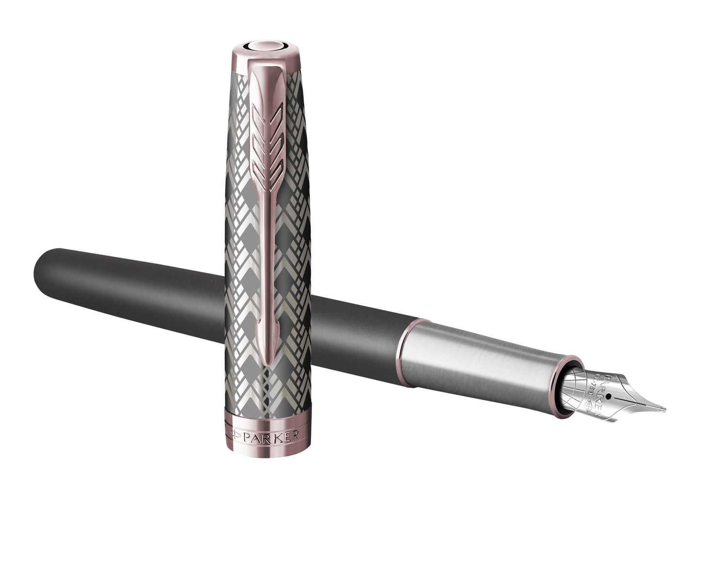Parker Sonnet Premium Metal & Grey PGT Fountain Pen - 18k Fine nib