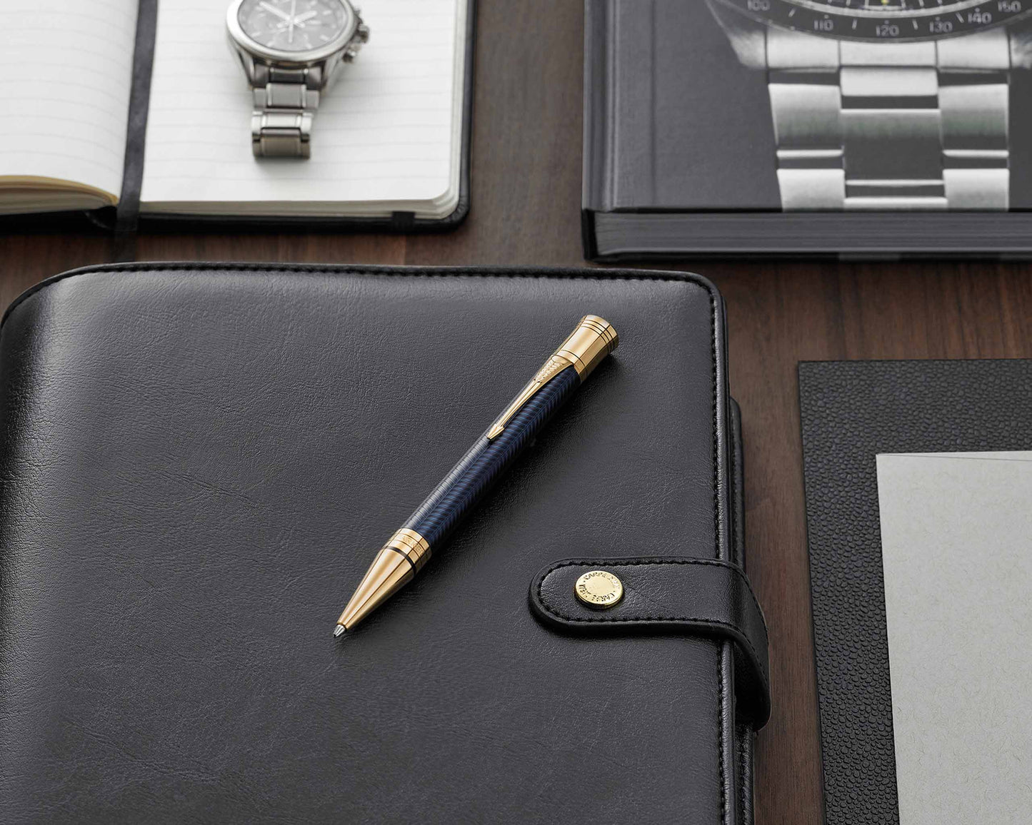 Parker Duofold Prestige Blue Chevron GT Ballpoint Pen