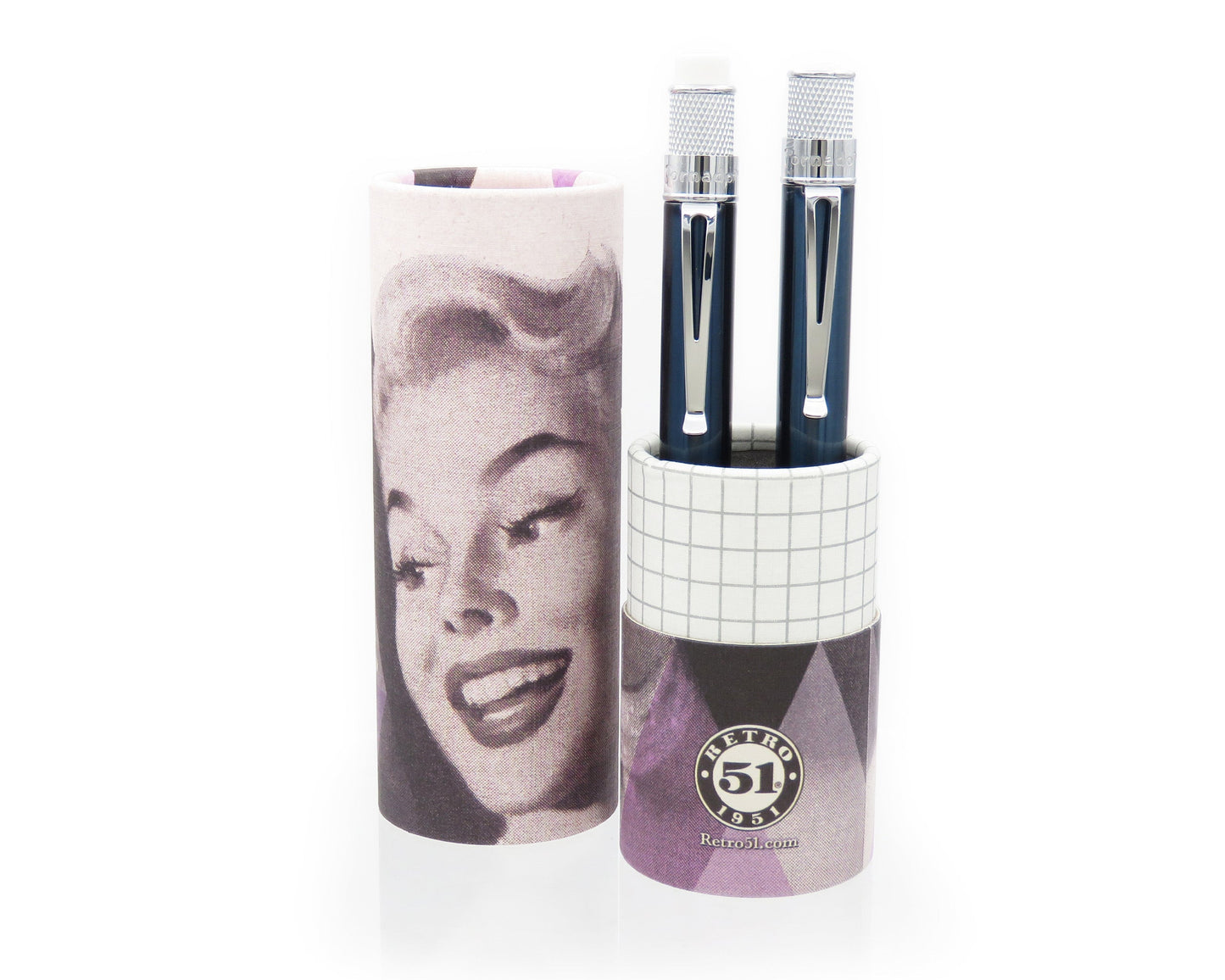 Retro51 Ice Blue Tornado™ Rollerball Pen & Pencil Gift Set