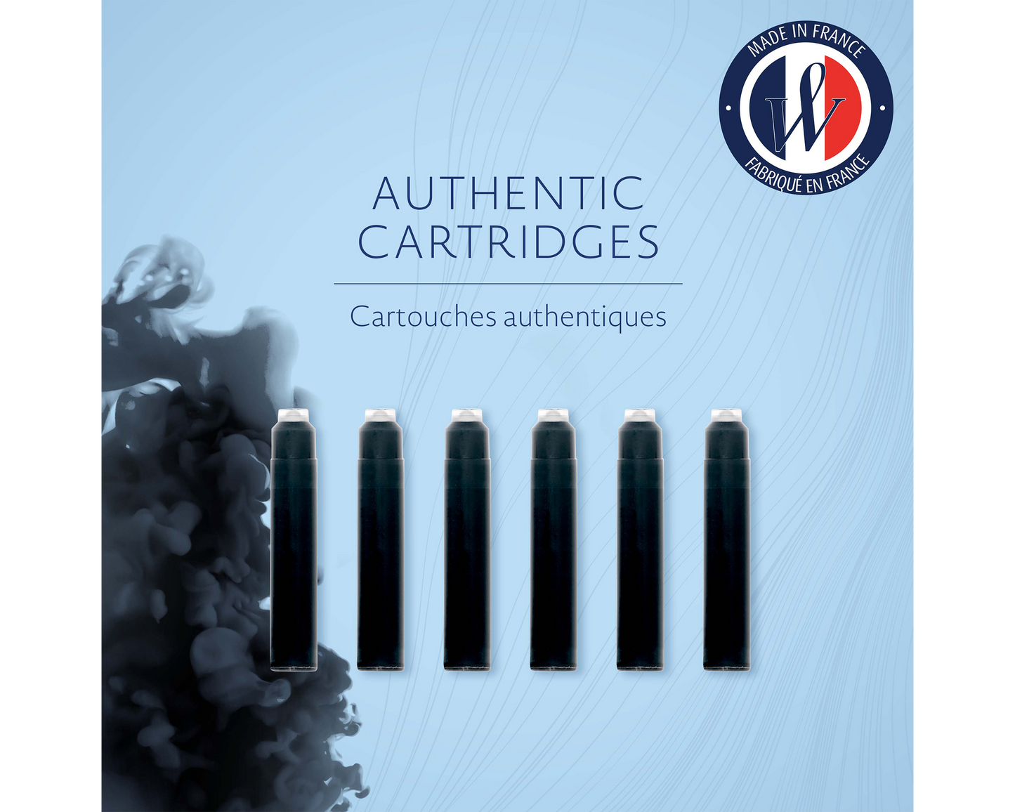 Waterman Short Ink Cartridge Black 6-Pack