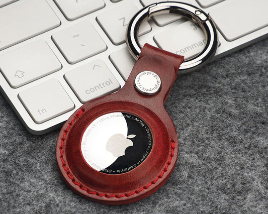 Pularys KEYRING for AirTag | Nomad Leather in Red