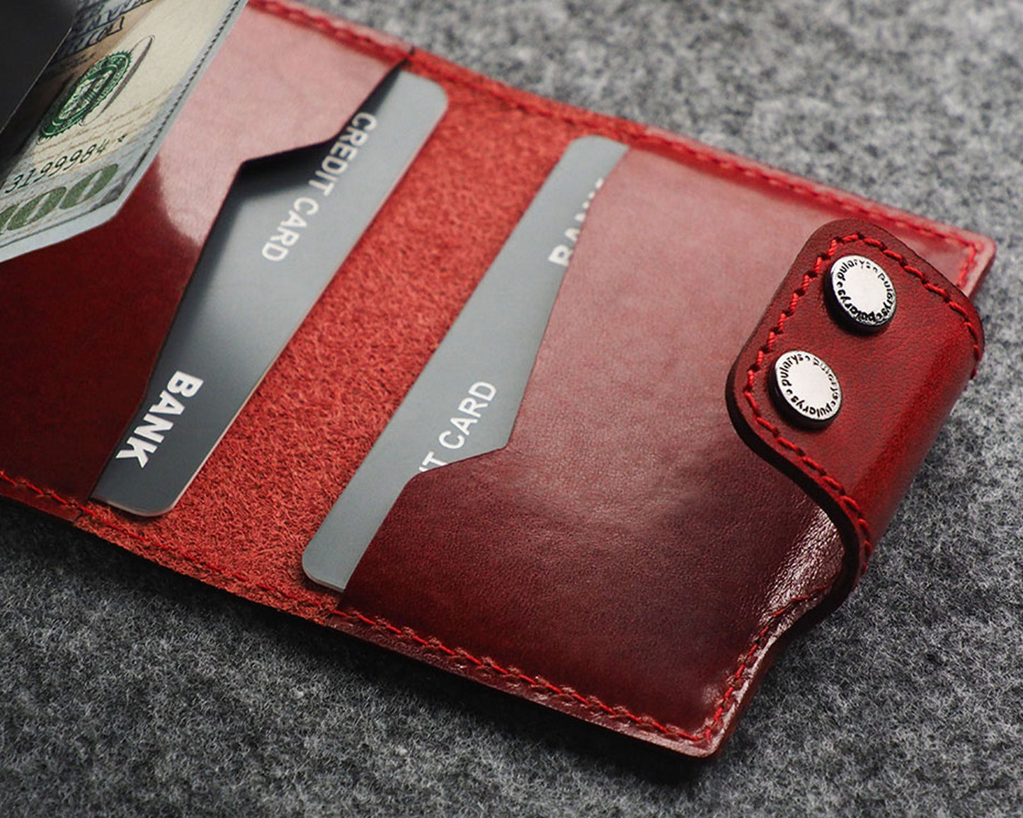 Pularys DOPPIO Wallet | Nomad Leather in Red