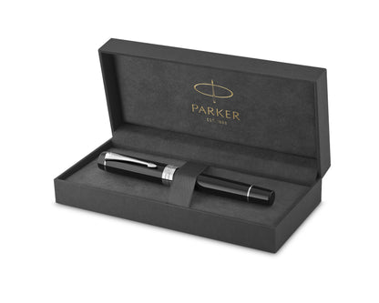 Parker Duofold Classic Black CT Fountain Pen - 18k Gold nib