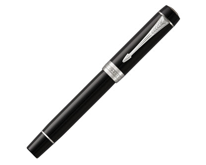 Parker Duofold Classic Black CT Fountain Pen - 18k Gold nib