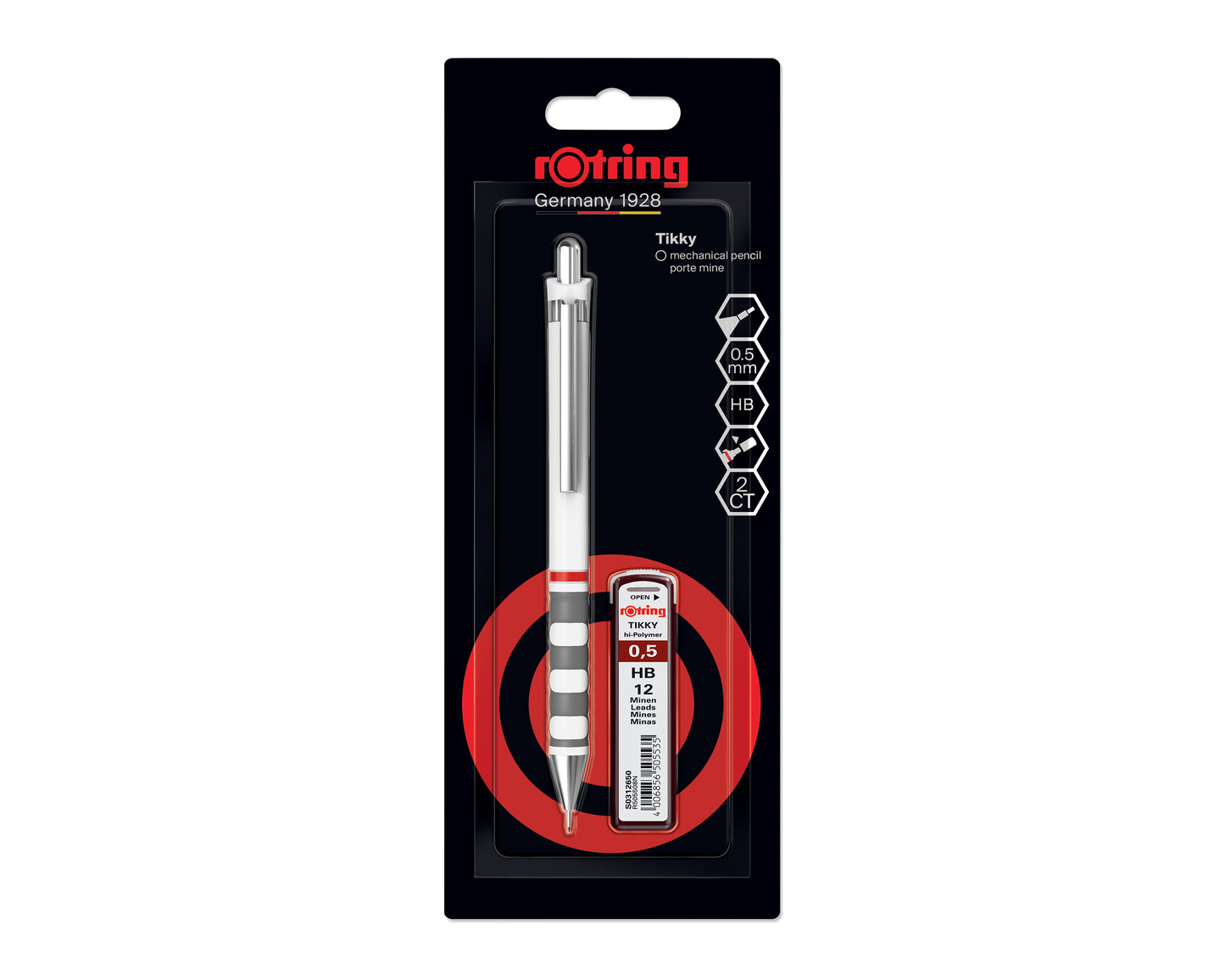 rOtring Tikky White 0.5mm Mechanical Pencil With Lead