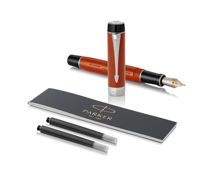 Parker Duofold Classic Big Red CT Vintage Fountain Pen - 18k Gold nib