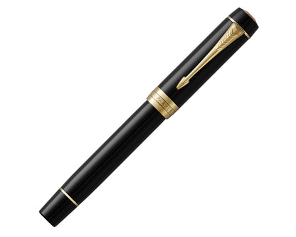 Parker Duofold Classic Black GT Fountain Pen - 18k Gold nib