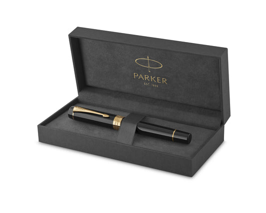 Parker Duofold Classic Black GT Fountain Pen - 18k Gold nib