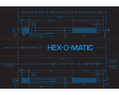 Retro51 HEX-O-MATIC™ Black Mechanical Pencil 0.7mm