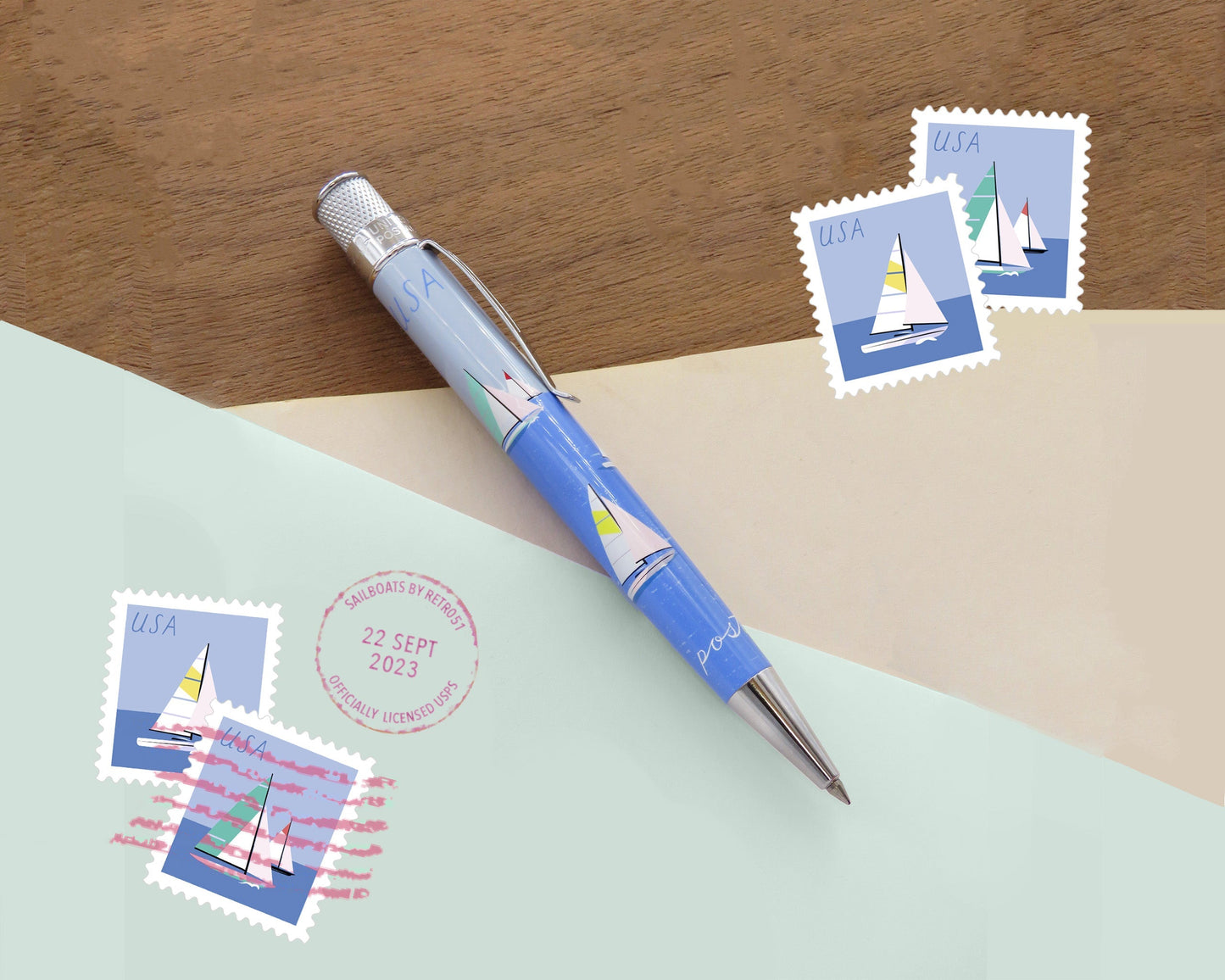 Retro51 USPS®  Sailboats Stamp '23 Rollerball Pen