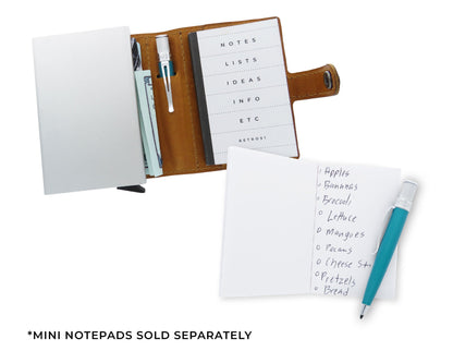 MODERN TRAVELER Wallet | Cognac with Turquoise Tornado™ Elite Pen