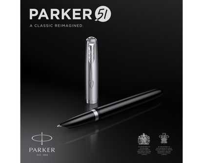 Parker 51 Black Acrylic CT Fountain Pen - Fine nib