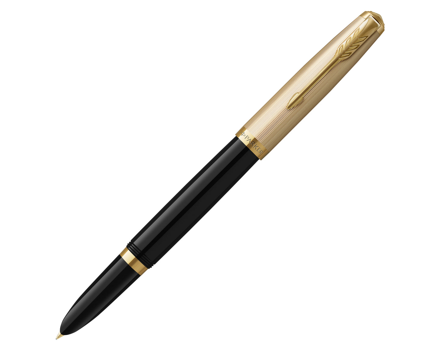 Parker 51 Deluxe Black Acrylic & Metal GT Fountain Pen - 18k Gold Fine