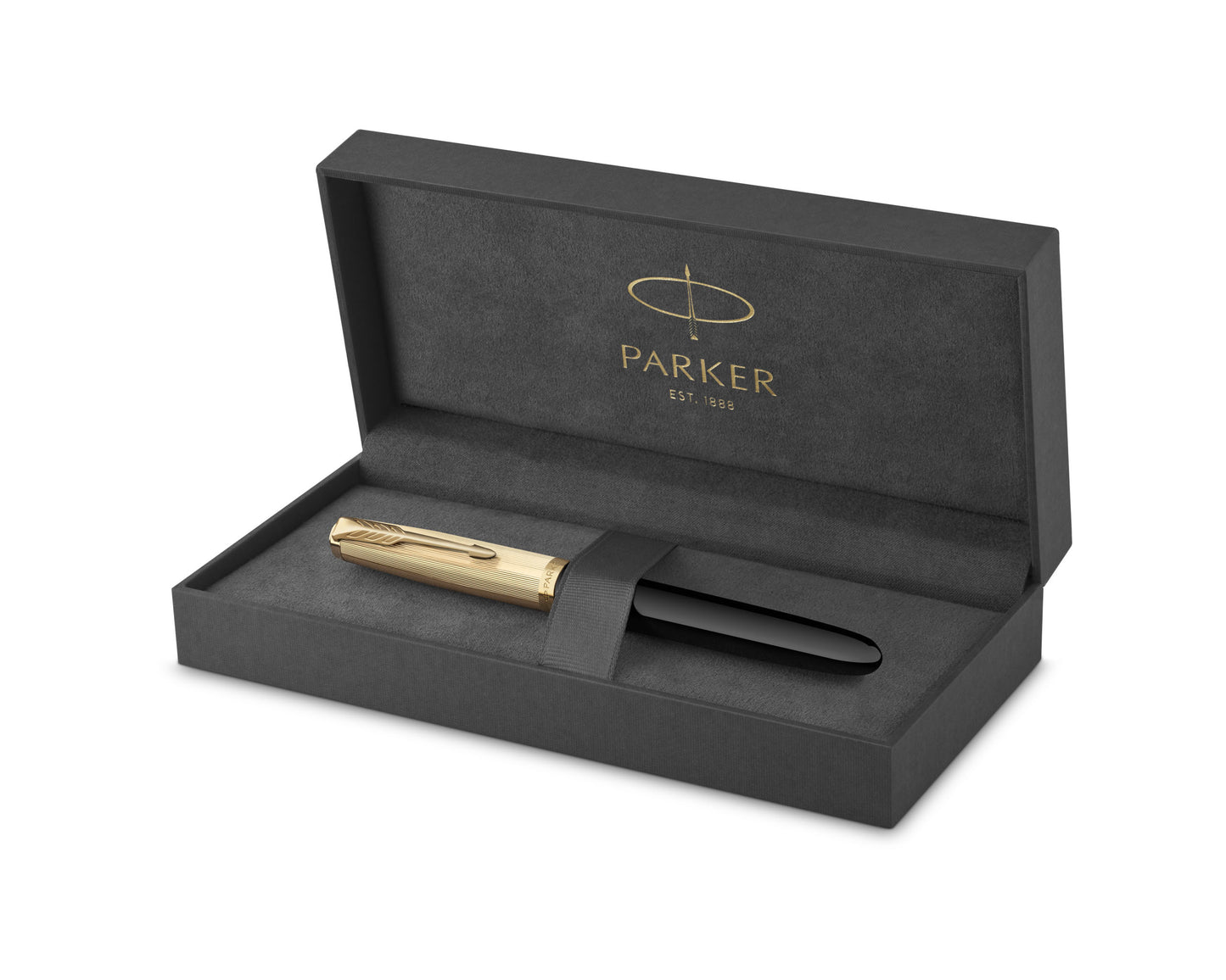 Parker 51 Deluxe Black Acrylic & Metal GT Fountain Pen - 18k Gold Fine