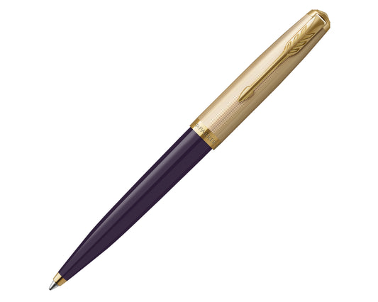 Parker 51 Deluxe Plum Acrylic & Metal GT Ballpoint Pen