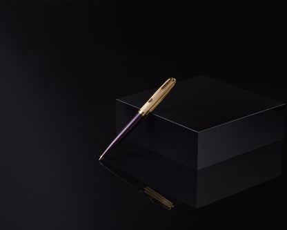 Parker 51 Deluxe Plum Acrylic & Metal GT Ballpoint Pen