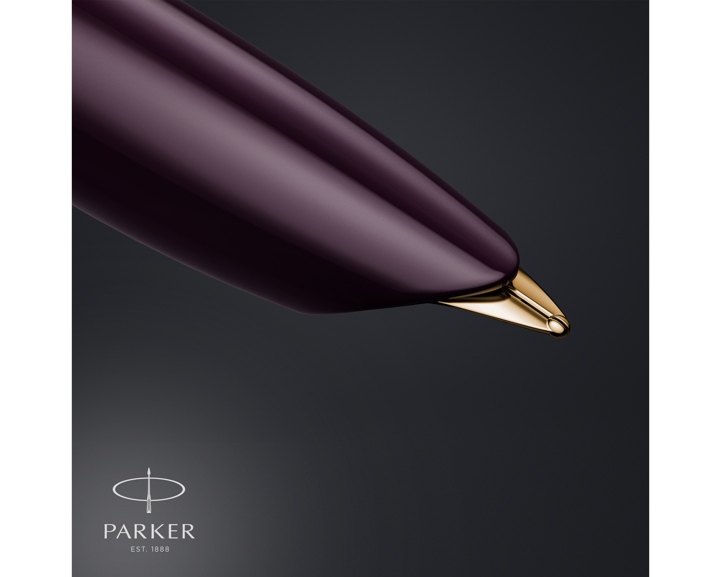 Parker 51 Deluxe Plum Acrylic & Metal GT Fountain Pen - 18k Gold Fine