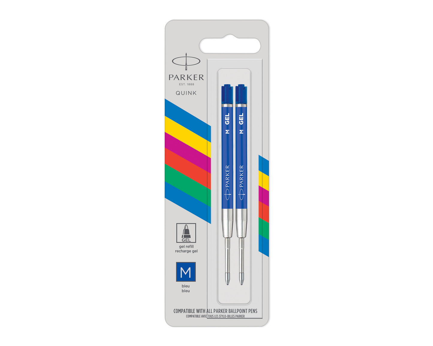 Parker Gel Economy Refill Medium Blue 2-Pack