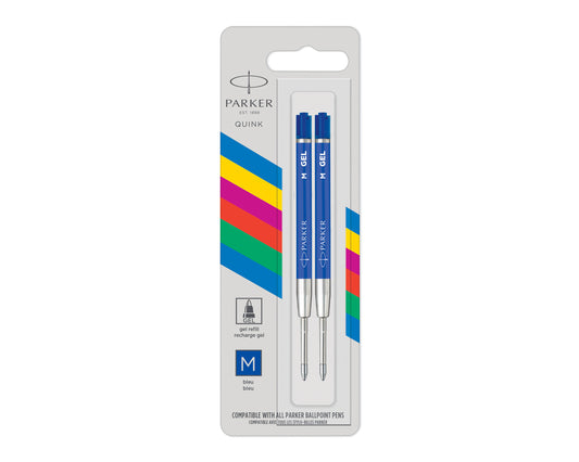 Parker Gel Economy Refill Medium Blue 2-Pack