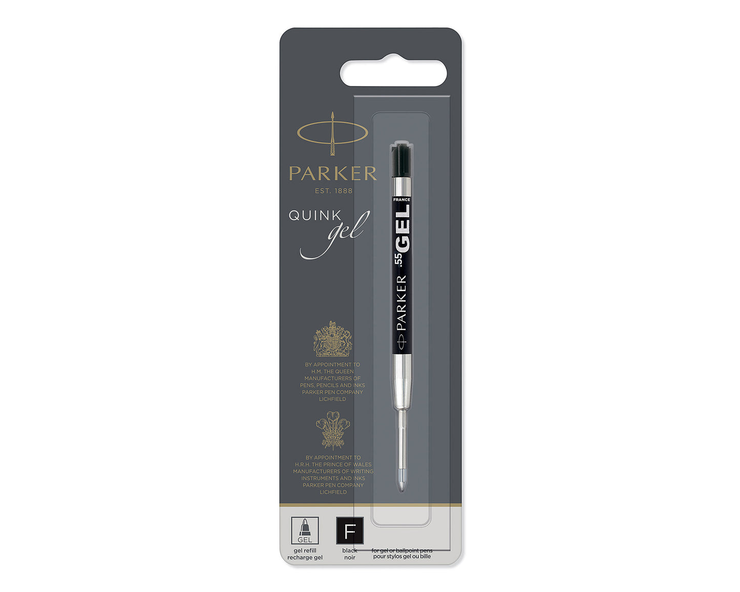 Parker Gel Pen Refill Fine Point 0.55 mm Black Single