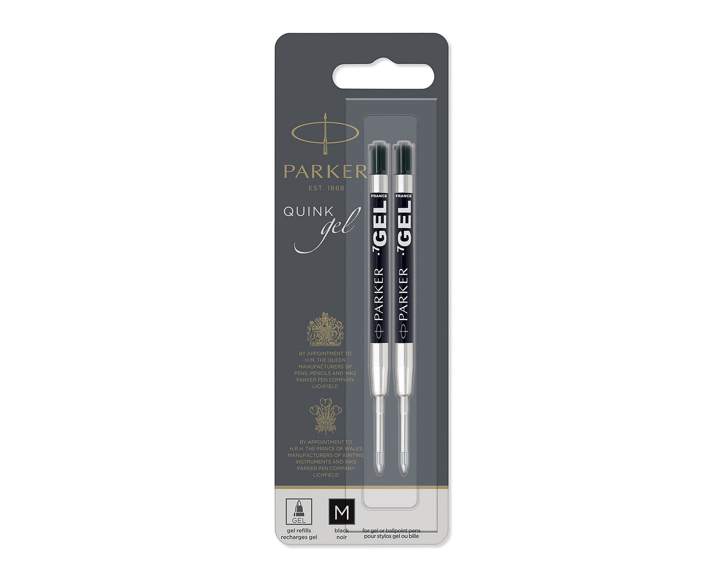 Parker Gel Pen Refill Medium Point 0.7 mm Black 2-pack