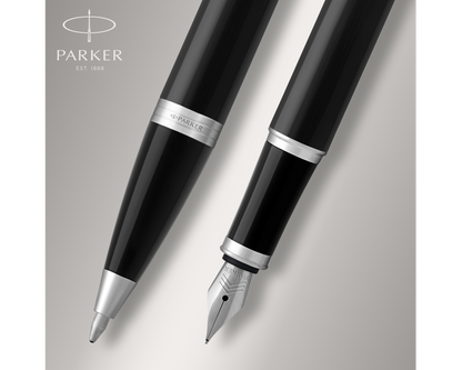 Parker IM Duo Set Black Lacquer CT Ballpoint & Fountain Pen