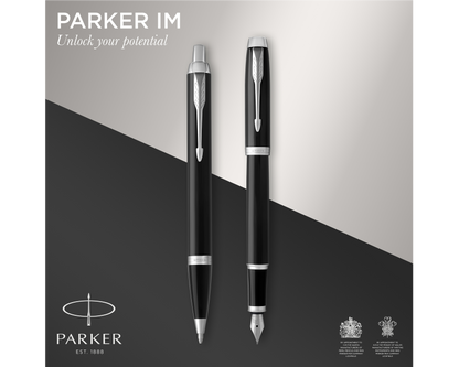 Parker IM Duo Set Black Lacquer CT Ballpoint & Fountain Pen
