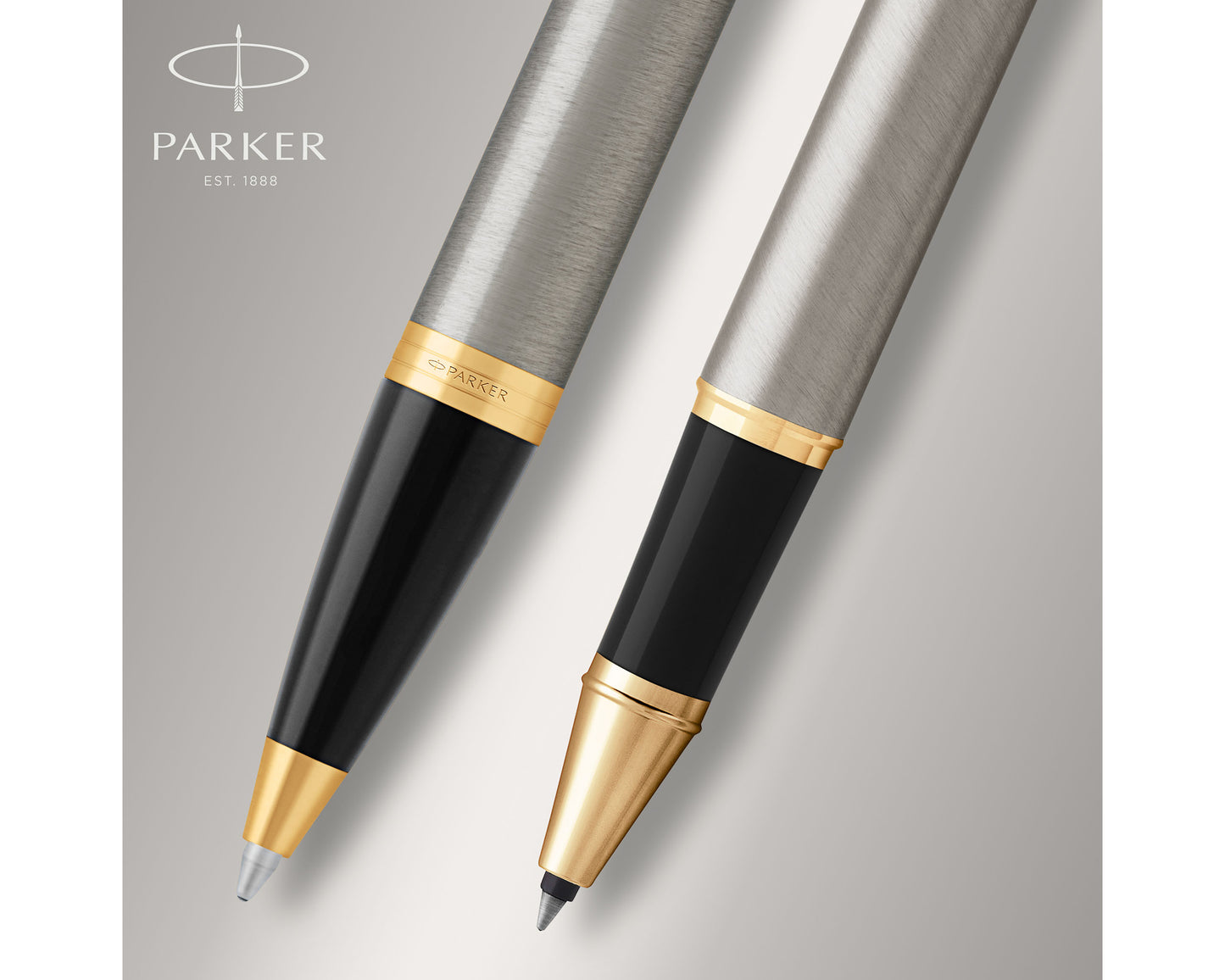 Parker IM Duo Set Brushed Metal GT Ballpoint & Rollerball Pen