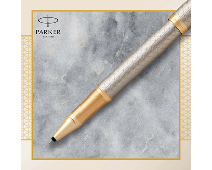 Parker IM Premium Warm Silver GT Rollerball Pen