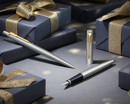 Parker Jotter Duo Set Stainless Steel GT Ballpoint & Fountain Pen