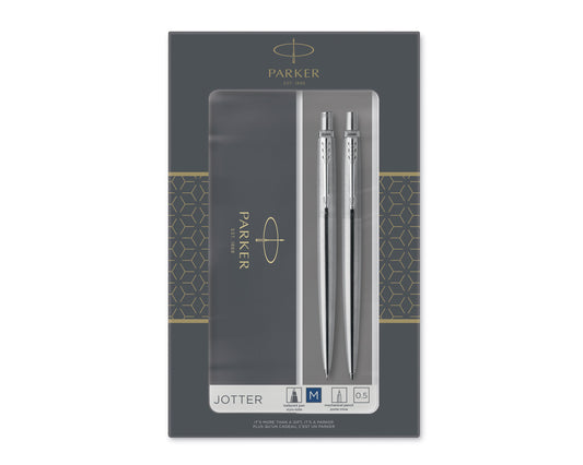 Parker Jotter Duo Set Stainless Steel CT Ballpoint Pen & Mechanical Pencil