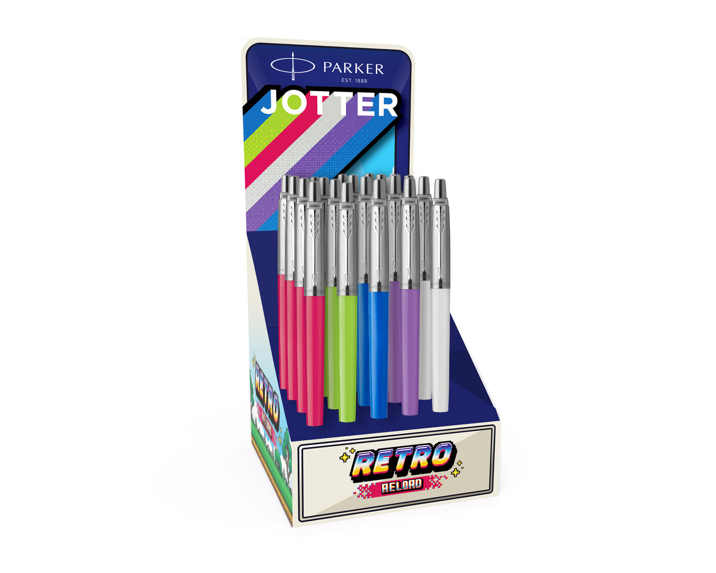 Parker Jotter Originals 90s Display Mixed Ballpoint Blue Medium - display