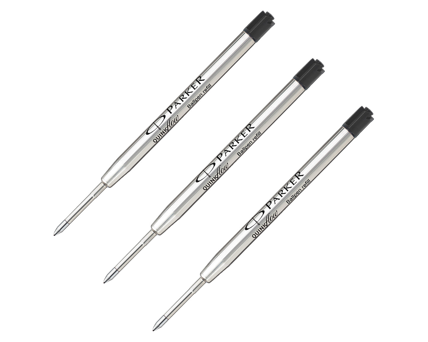 Parker Quinkflow Ballpoint Refill Medium Black 3-Pack