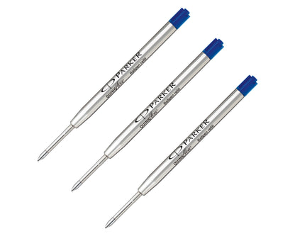 Parker Quinkflow Ballpoint Refill Medium Blue 3-Pack