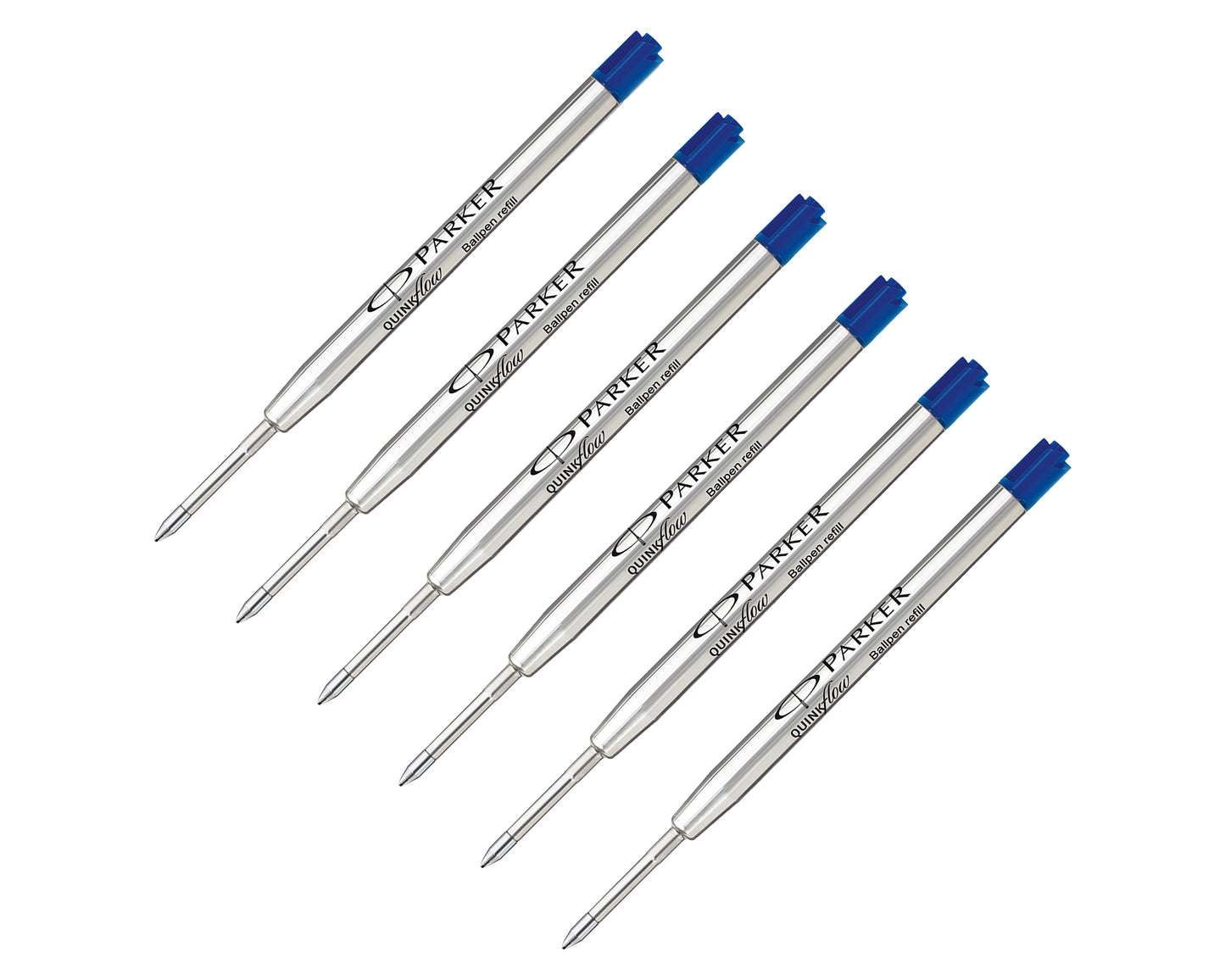 Parker Quinkflow Ballpoint Refill Medium Blue 6-Pack