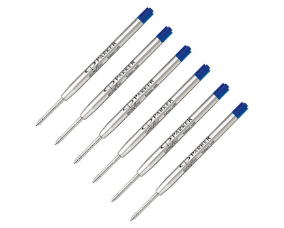Parker Quinkflow Ballpoint Refill Medium Blue 6-Pack