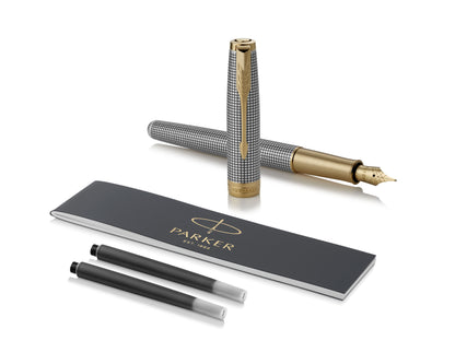 Parker Sonnet Ciselé GT Fountain Pen - 18k Gold Fine nib