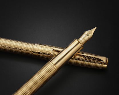 Parker Sonnet Ciselé Gold Special Edition GT Fountain Pen - 18k Gold nib