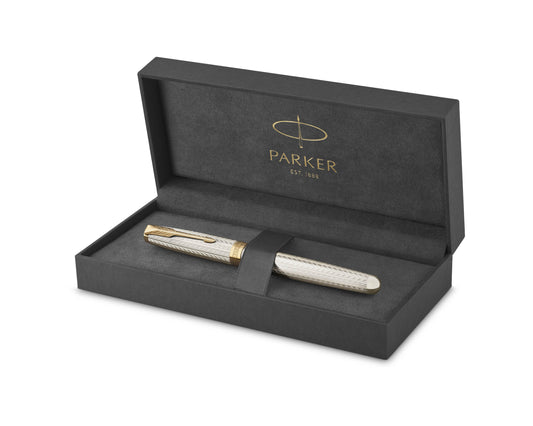 Parker Sonnet Deluxe Silver Mistral GT Fountain Pen - 18k Gold Fine nib