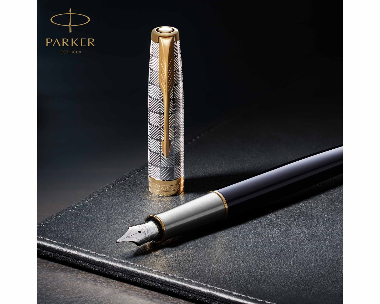 Parker Sonnet Deluxe Silver Mistral GT Fountain Pen - 18k Gold Fine nib