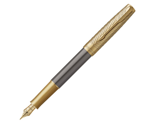 Parker Sonnet Pioneers Collection Grey Arrow GT Fountain Pen - 18k Gold nib