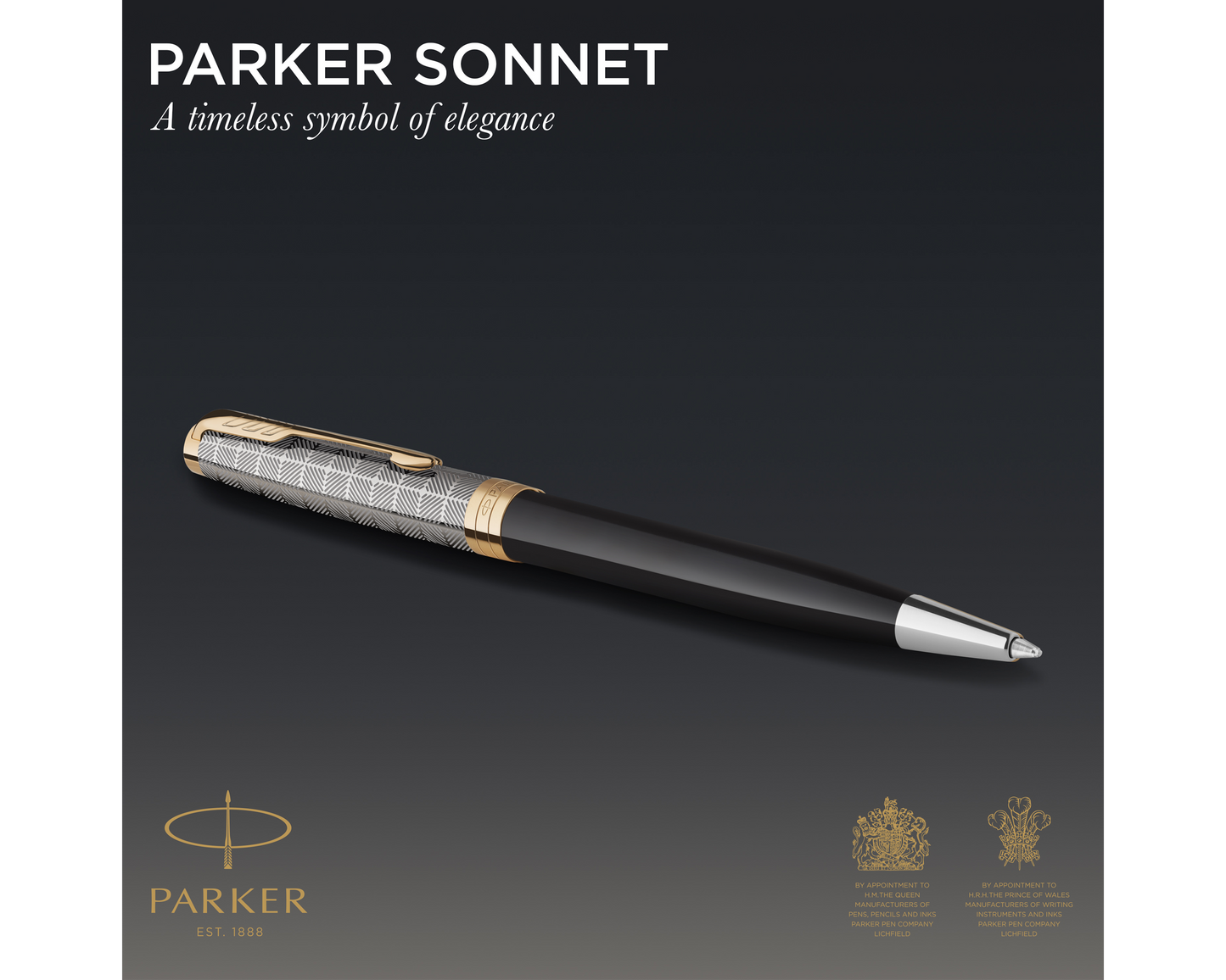 Parker Sonnet Premium Metal & Black GT Ballpoint Pen
