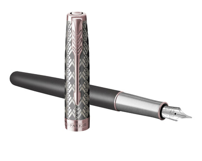 Parker Sonnet Premium Metal & Grey PGT Fountain Pen - 18k Fine nib