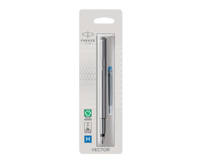 Parker Vector Stainless Steel CT Medium Nib Fountain Pen