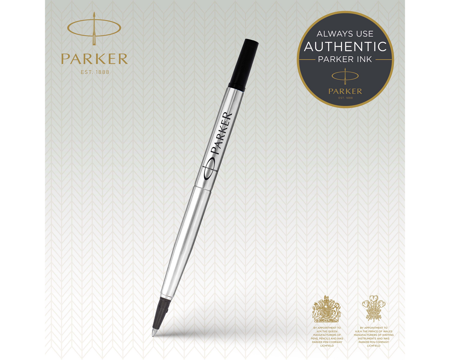 Parker Rollerball Refill Medium Black Single